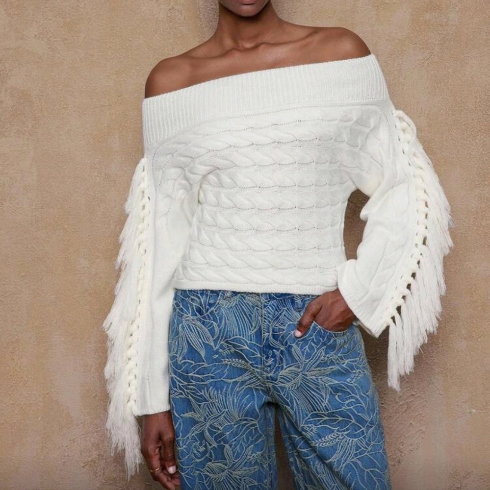Autumn And Winter New High-End Elegant Women's Fashion Solid White Sweater